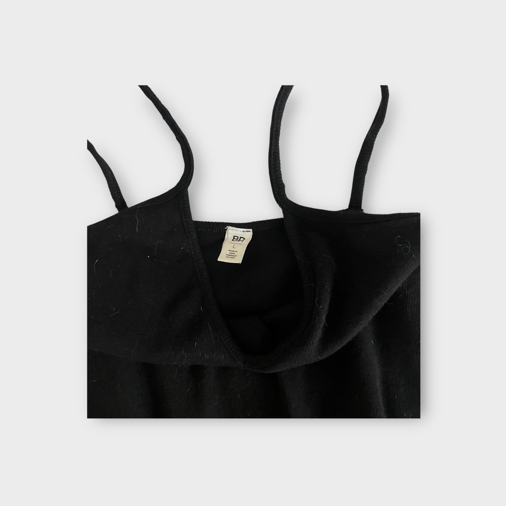 BP‎ Womens Black Ribbed V-Neck Spaghetti Strap Bodysuit Large NWT BP397555MI - Picture 6 of 9